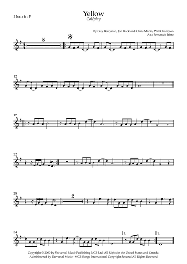Yellow (arr. Fernando Britto)
