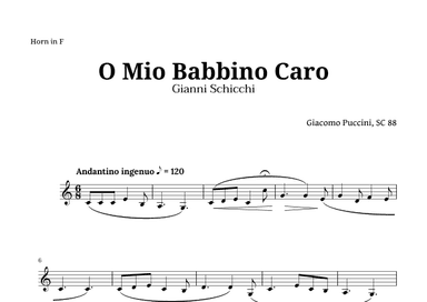 O Mio Babbino Caro by Puccini for Horn in F (arr. Langanho)
