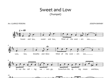 Sweet and Low - TRUMPET (arr. Clarice Pereira)