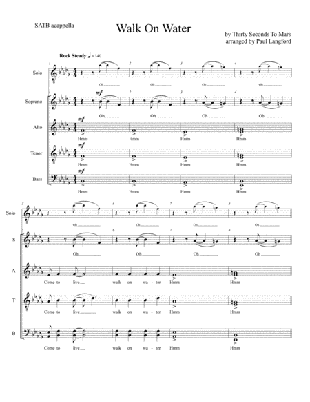 Walk On Water (arr. Paul Langford)