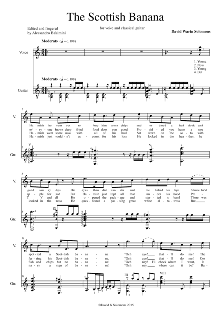 The Scottish Banana for voice and classical guitar