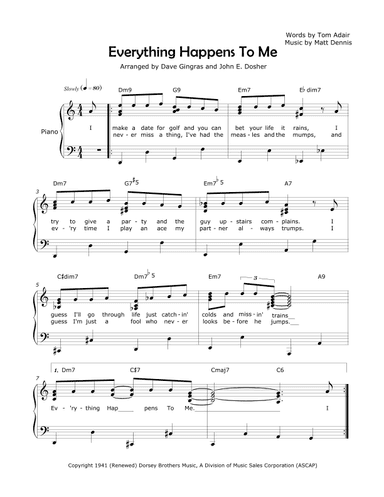Everything Happens To Me (arr. David Lee Gingras and John E. Dosher)