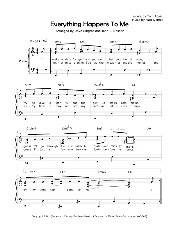 Everything Happens To Me (arr. David Lee Gingras and John E. Dosher)