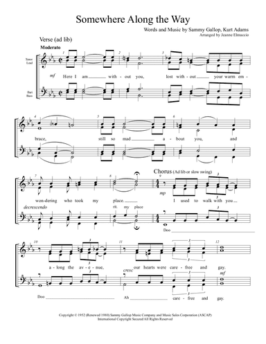 Somewhere Along The Way (arr. Jeanne Elmuccio)