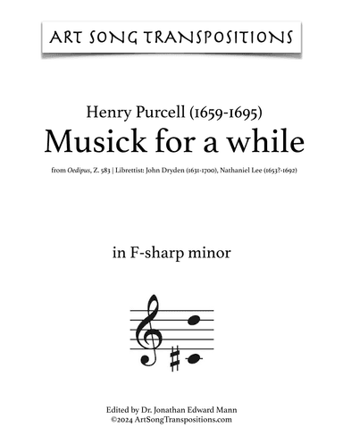 PURCELL: Musick for a while (transposed to F-sharp minor) (arr. ArtSongTranspositions.com)