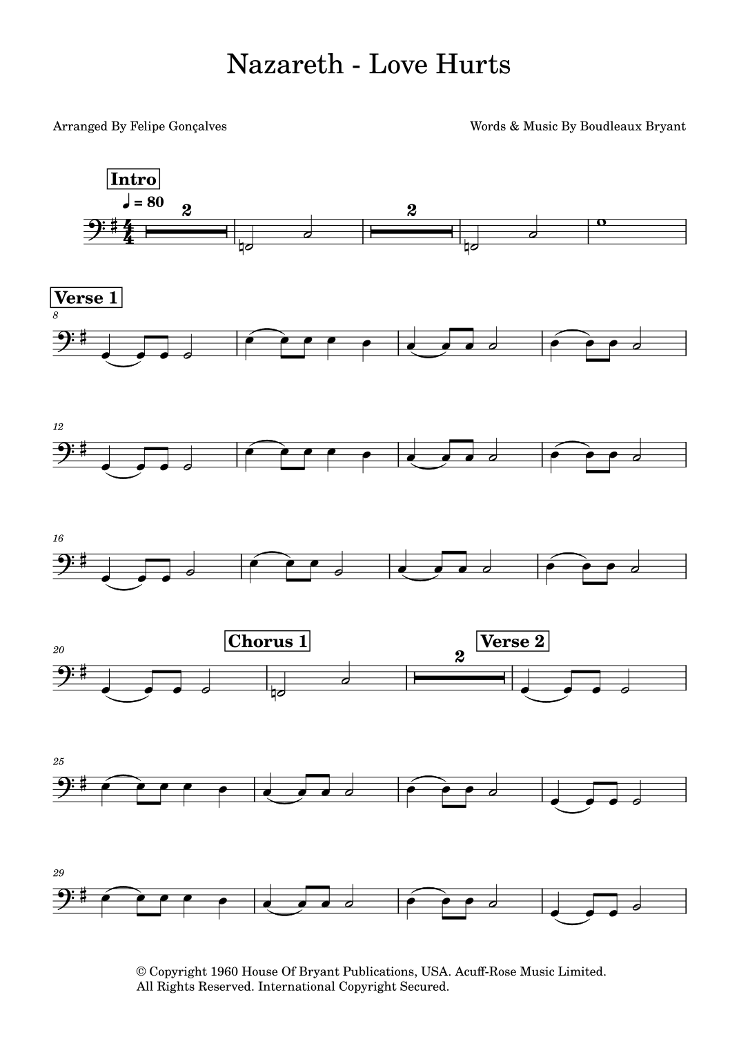 Love Hurts (arr. Felipe Gonçalves)