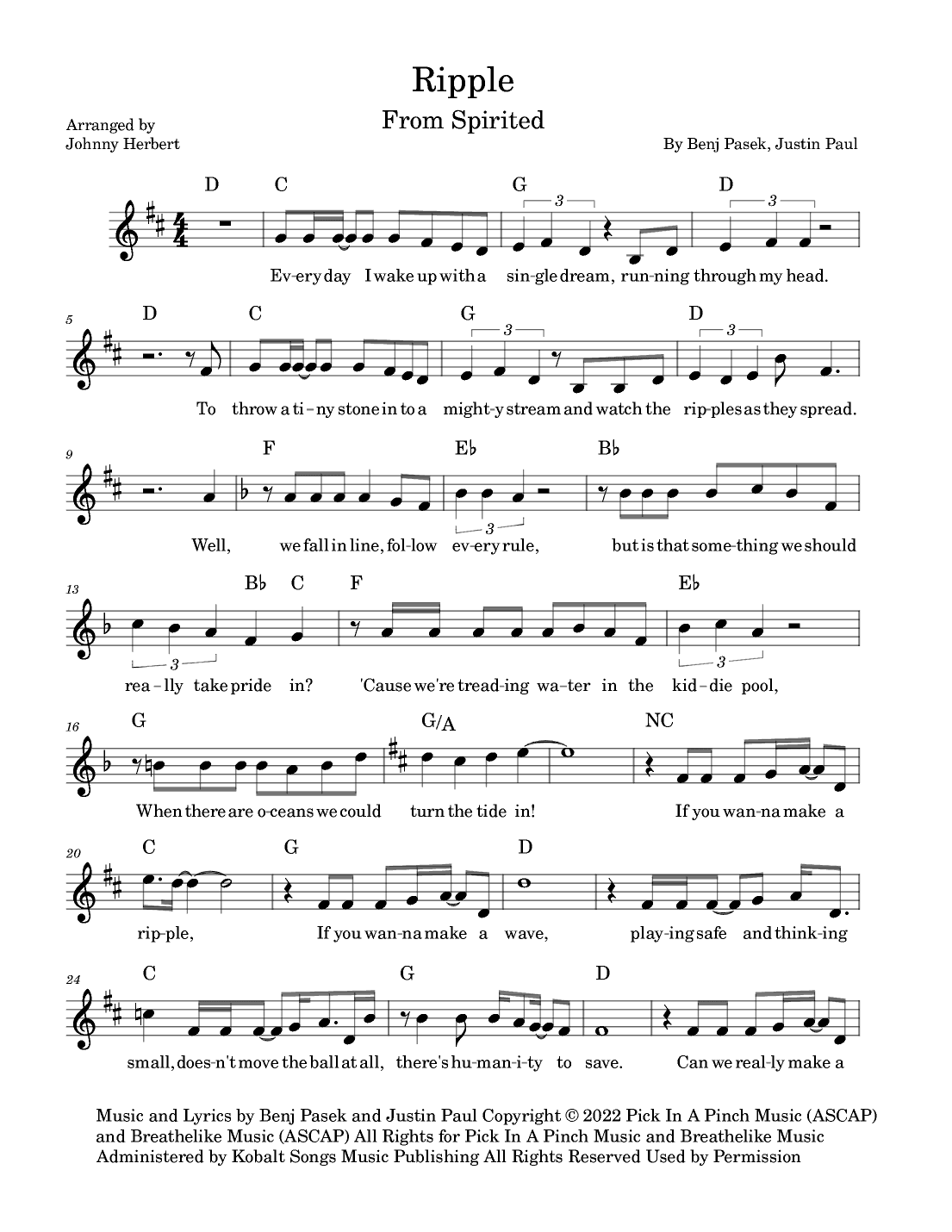 Ripple (arr. Johnny Herbert)