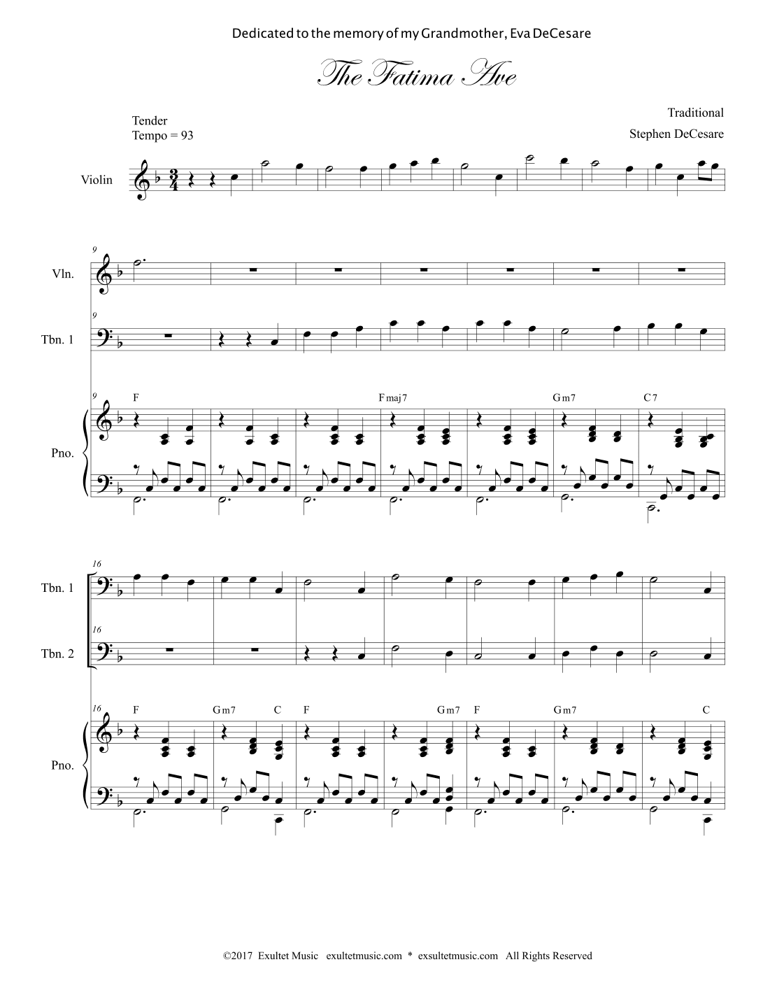 The Fatima Ave (Trombone Duet) (arr. Stephen DeCesare)