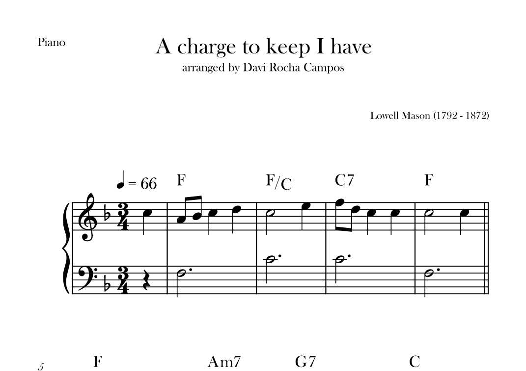 A charge to keep I have (arr. Davi Rocha Campos)