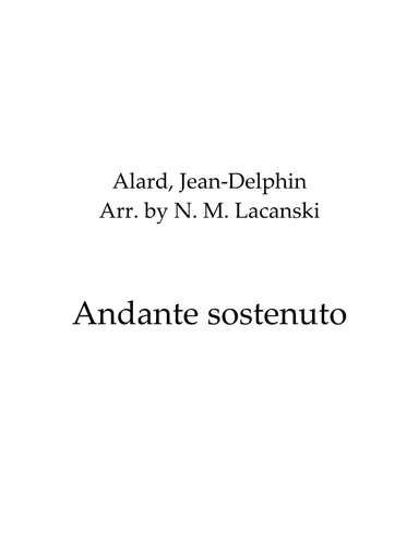Andante sostenuto (arr. Nick M Lacanski)
