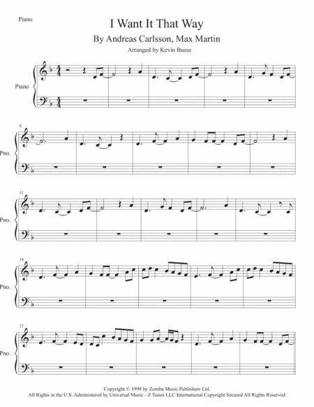 I Want It That Way (arr. Kevin Busse)