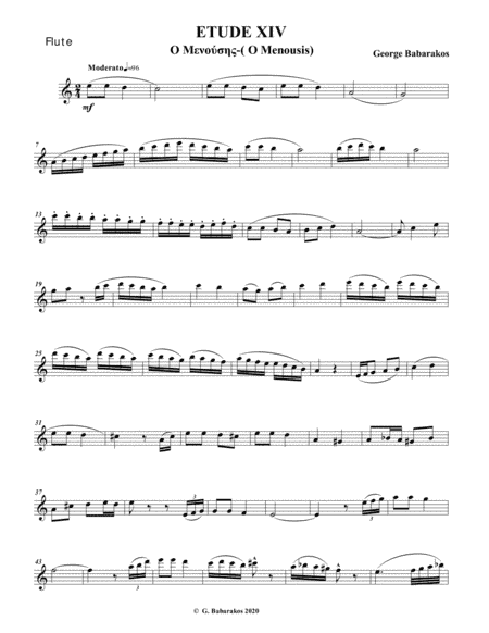 FLUTE ETUDE ΧΙV- Based on a Greek Traditional Theme