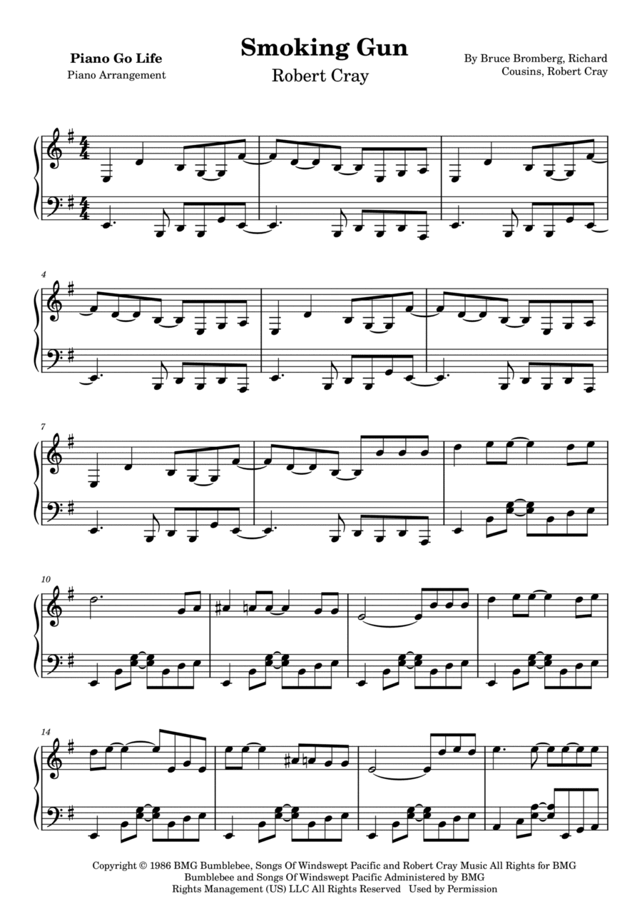 Smoking Gun (arr. Piano Go Life)