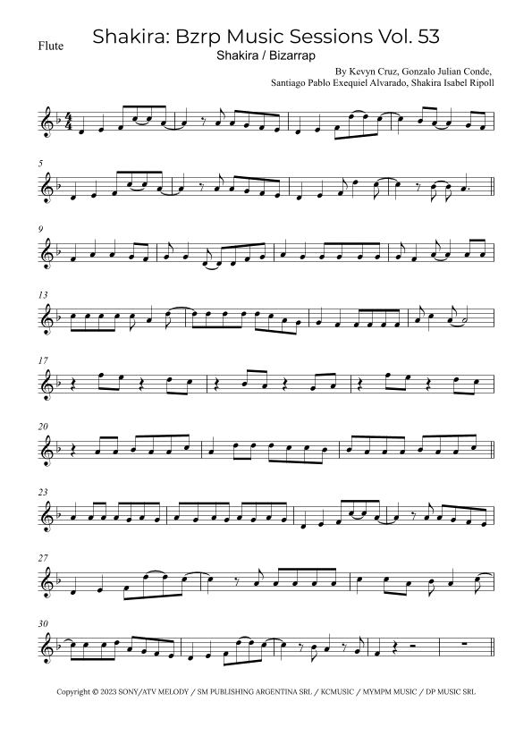 Shakira: Bzrp Music Sessions Vol. 53 (arr. Alex Nunes Rodrigues)