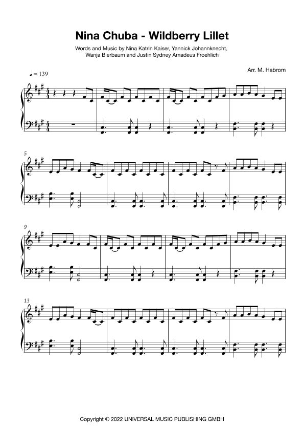 Wildberry Lillet (arr. Michael Habrom)