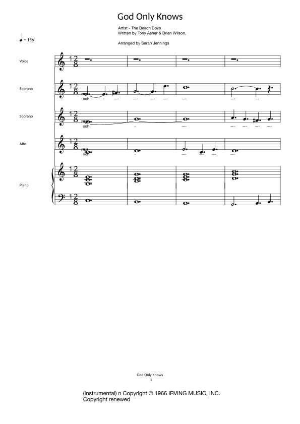 God Only Knows (arr. Sarah Jennings)