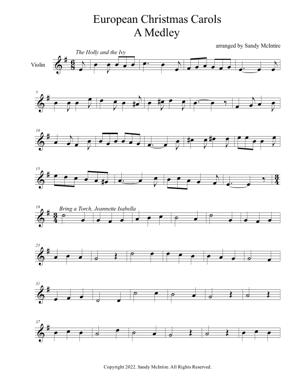 European Christmas Carols (arr. Sandy McIntire)
