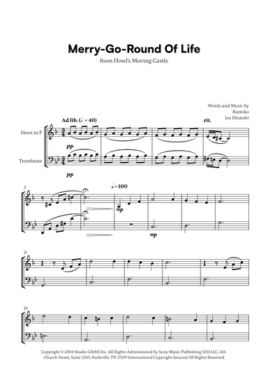 Merry-go-round Of Life (arr. Cadenza Editions)