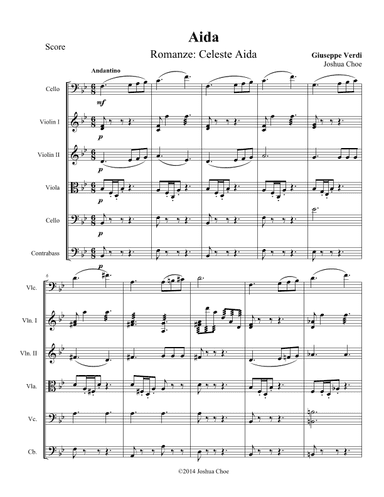 Celeste Aida (arr. Joshua Choe)
