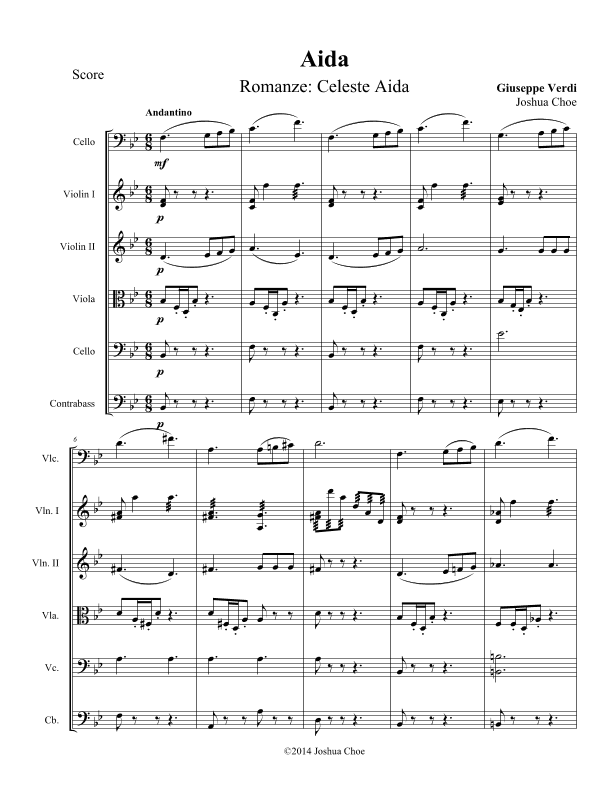 Celeste Aida (arr. Joshua Choe)