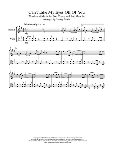 Can't Take My Eyes Off Of You (arr. Sherry Lewis)