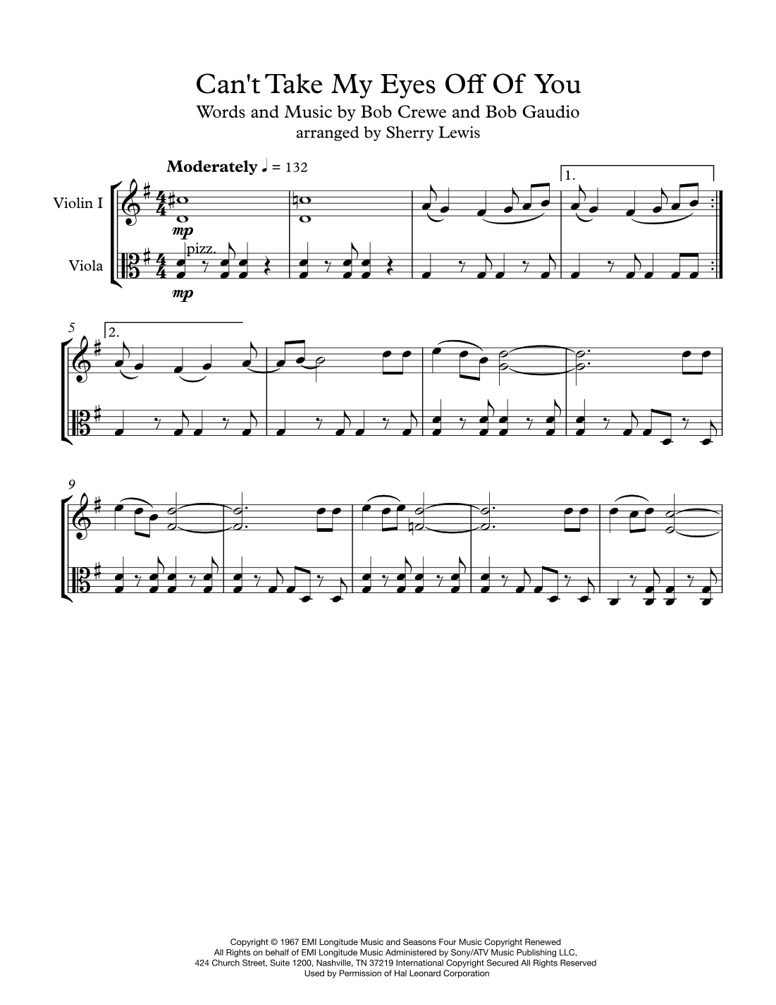 Can't Take My Eyes Off Of You (arr. Sherry Lewis)
