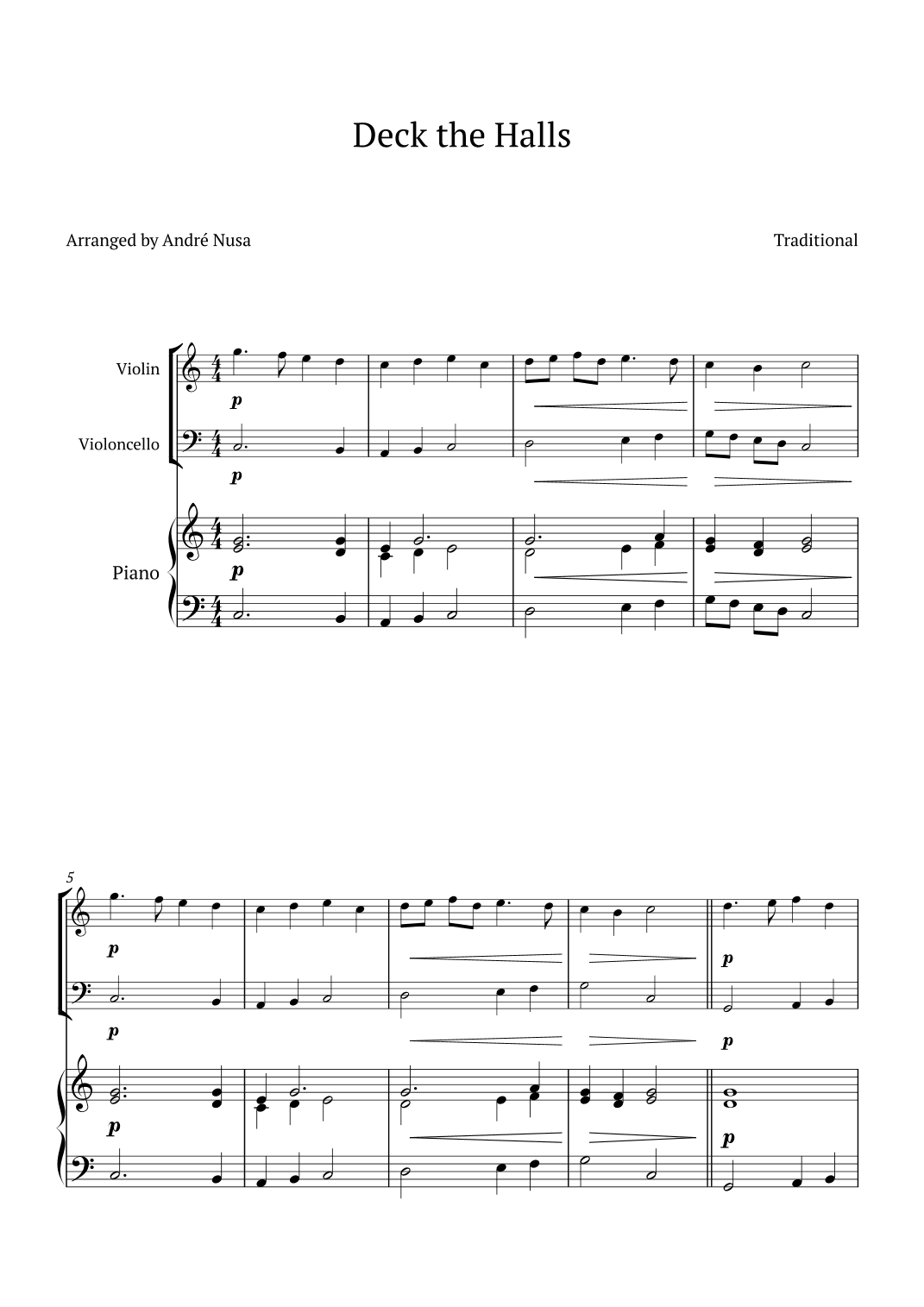 Deck the Halls (arr. André Nusa)