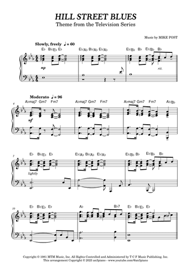 Hill Street Blues Theme (arr. an3piano)