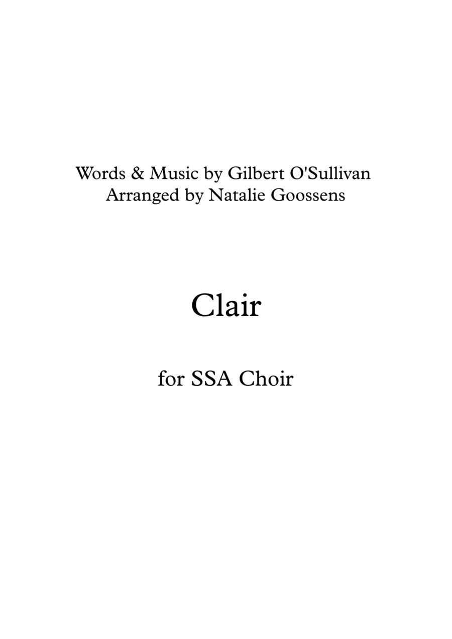 Clair (arr. Natalie Goossens)