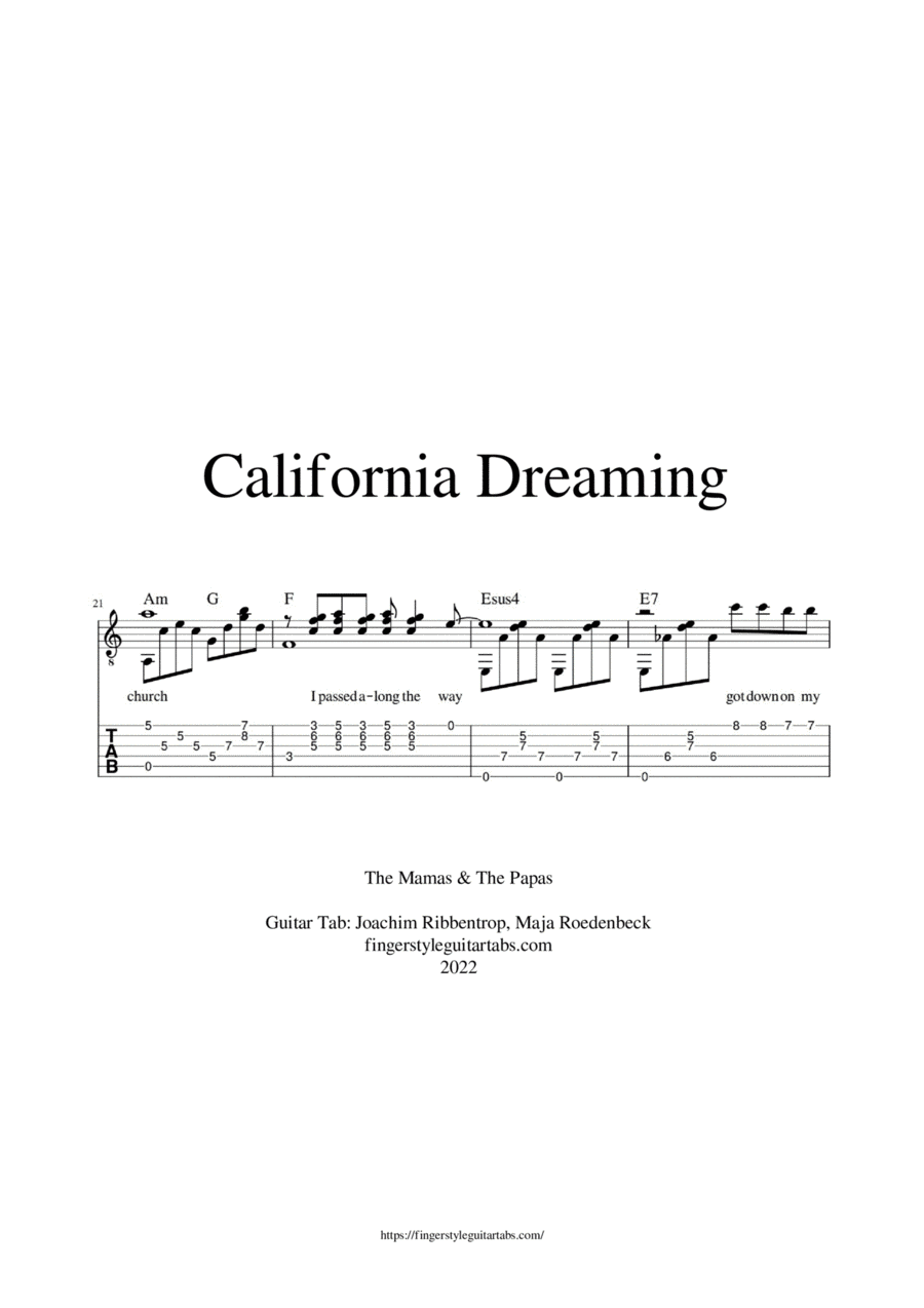 California Dreamin' (arr. Joachim Ribbentrop, Maja Roedenbeck)