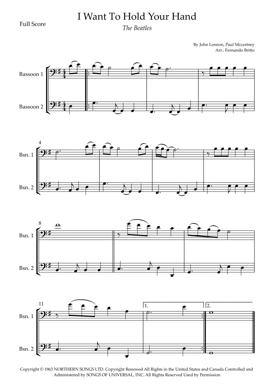 I Want To Hold Your Hand (arr. Fernando Britto)