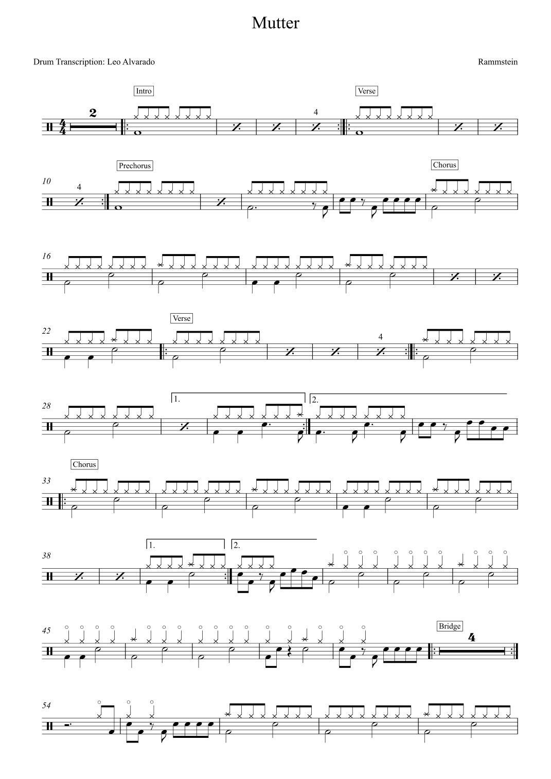 Mutter (arr. Drum Transcription: Leo Alvarado)