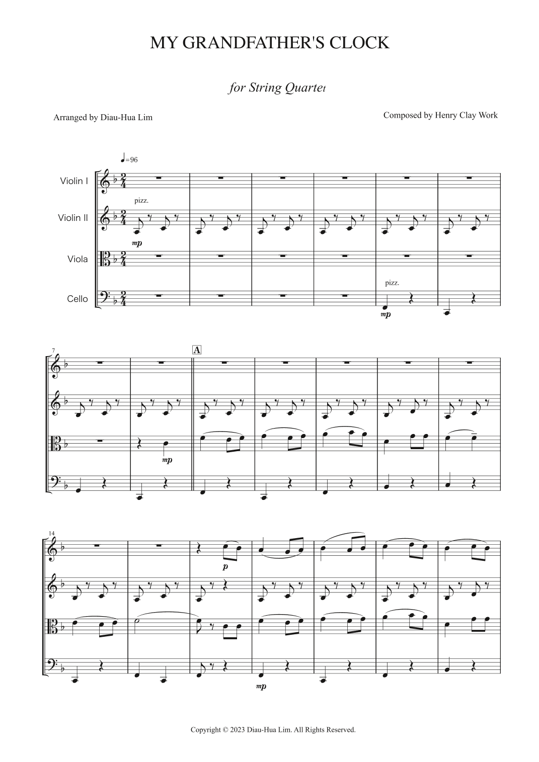 My Grandfather's Clock (arr. Diau-Hua Lim)