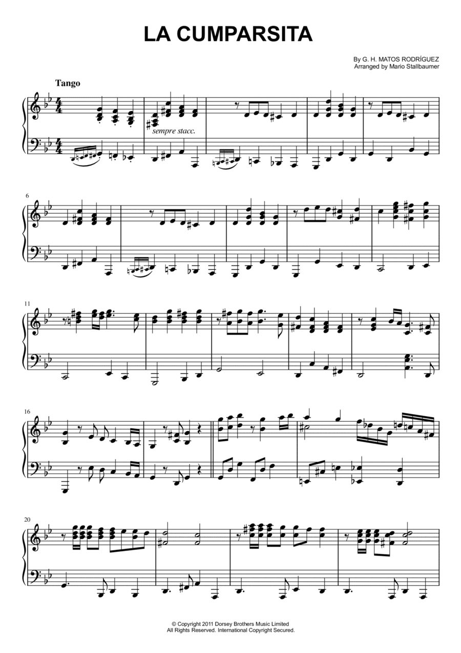 La Cumparsita (arr. Mario Stallbaumer)