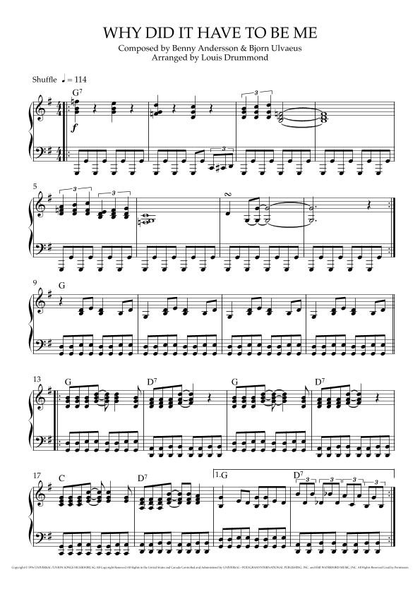 Why Did It Have To Be Me? (arr. Louis Drummond)