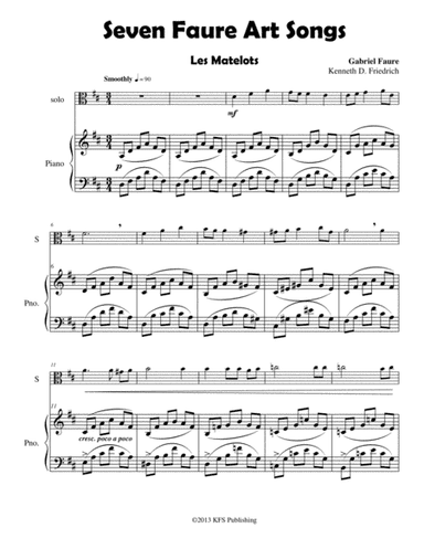 Seven Faure Art Songs (arr. Kenneth D. Friedrich)