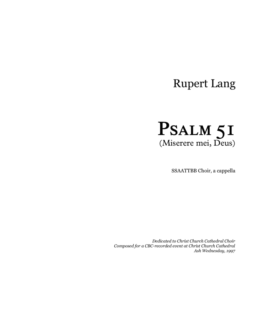Psalm 51 (Miserere Mei, Deus)