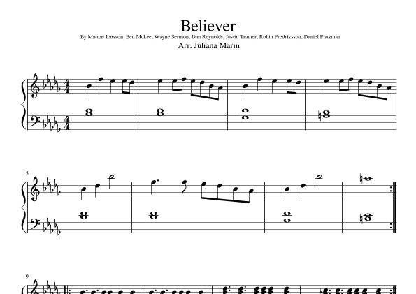 Believer (arr. JULIANA MARIN)