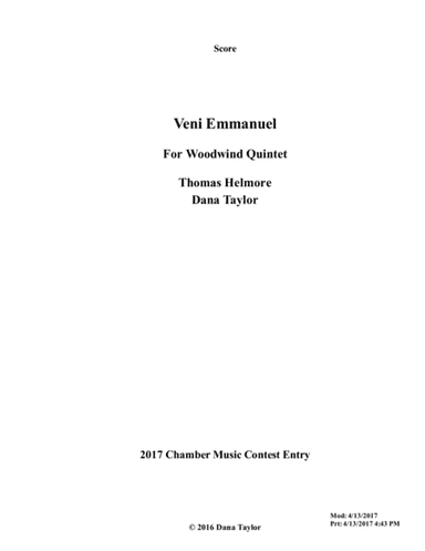 Come Hear the Bells - Veni Emmanuel (arr. Dana Taylor)