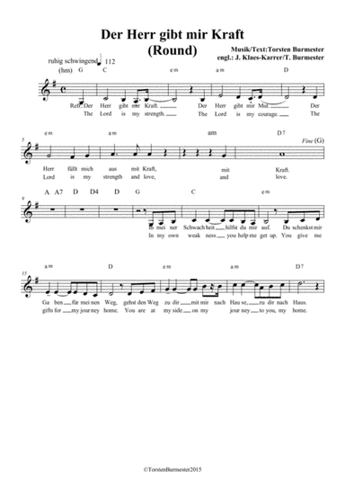 worship "The Lord is my strength" "Der Herr gibt mir Kraft"