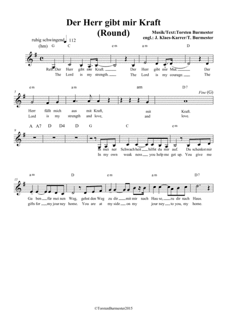worship "The Lord is my strength" "Der Herr gibt mir Kraft"
