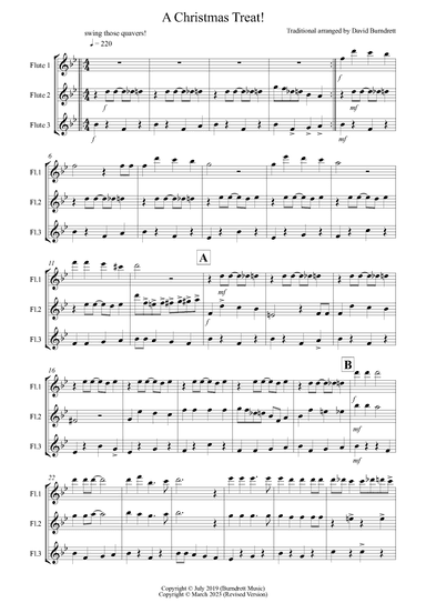 A Christmas Treat! for Flute Trio (arr. David Burndrett)