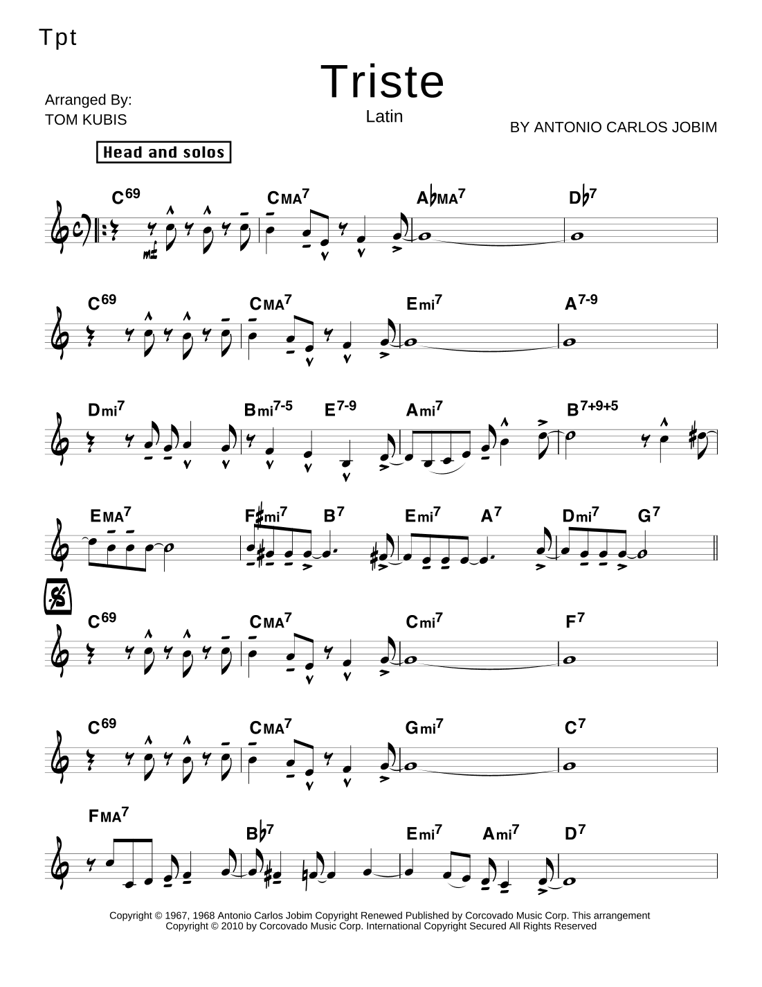 Triste (arr. Tom Kubis)