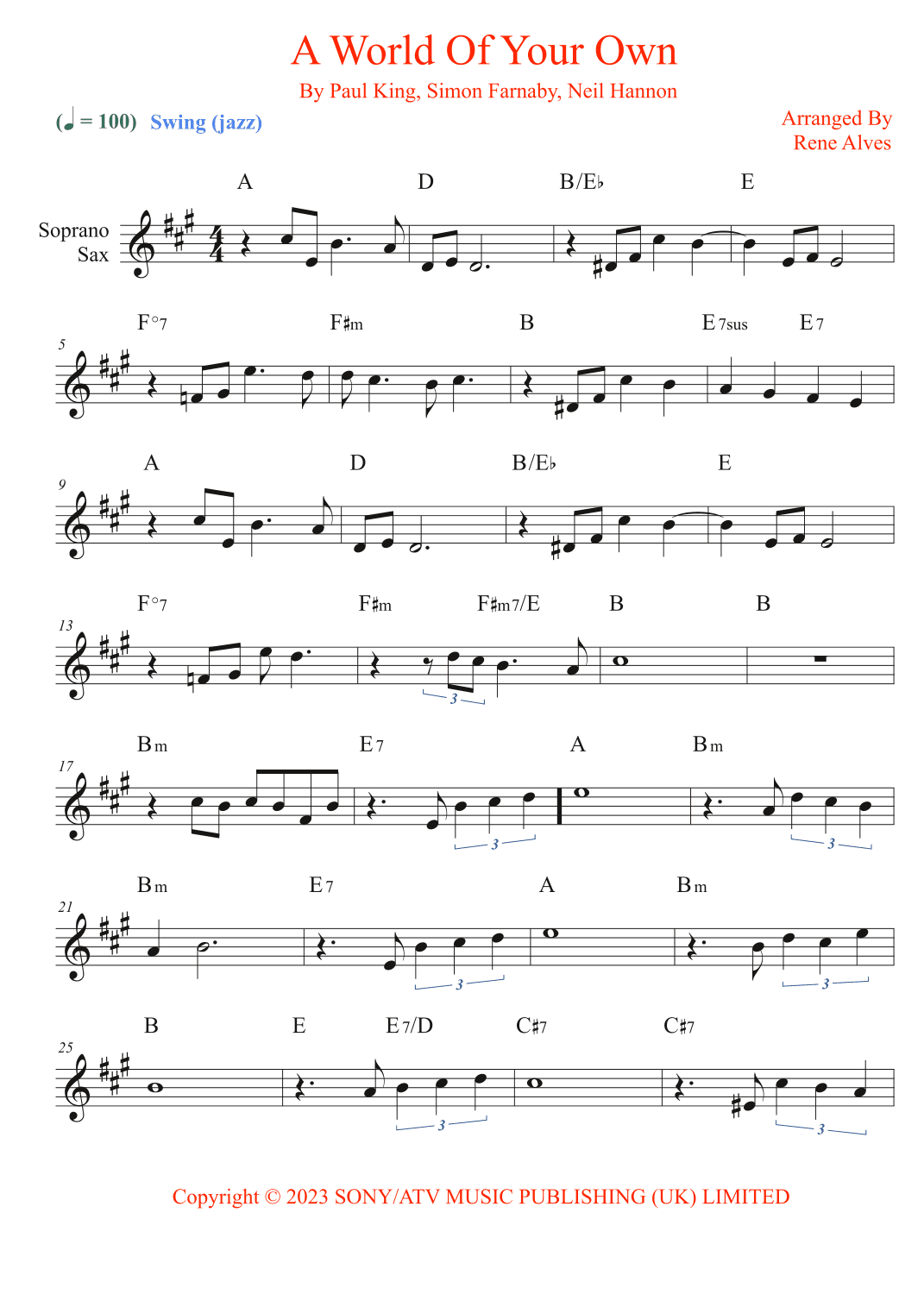 A World Of Your Own (arr. Rene Alves)