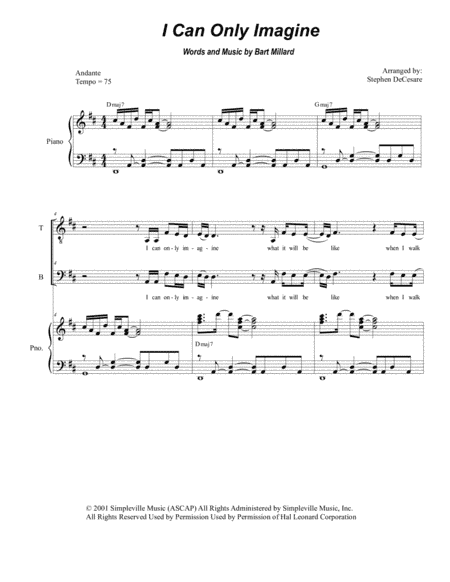 I Can Only Imagine (arr. Stephen DeCesare)