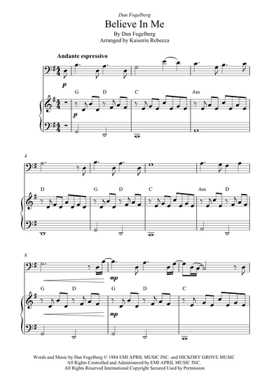 Believe In Me (arr. Kaiserin Rebecca)