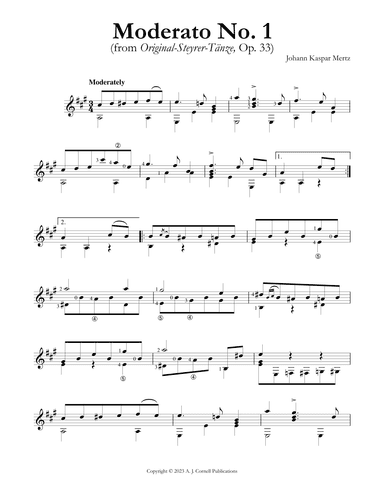 Moderato No. 1 (from Original-Steyrer-Ta¨nze, Op. 33) (arr. Johann Kaspar Mertz)