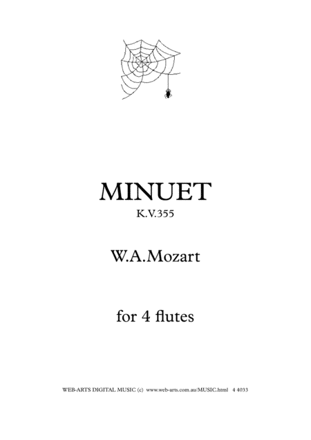 MINUET kv 355 for 4 flutes - MOZART (arr. WEB-ARTS Digital Music)