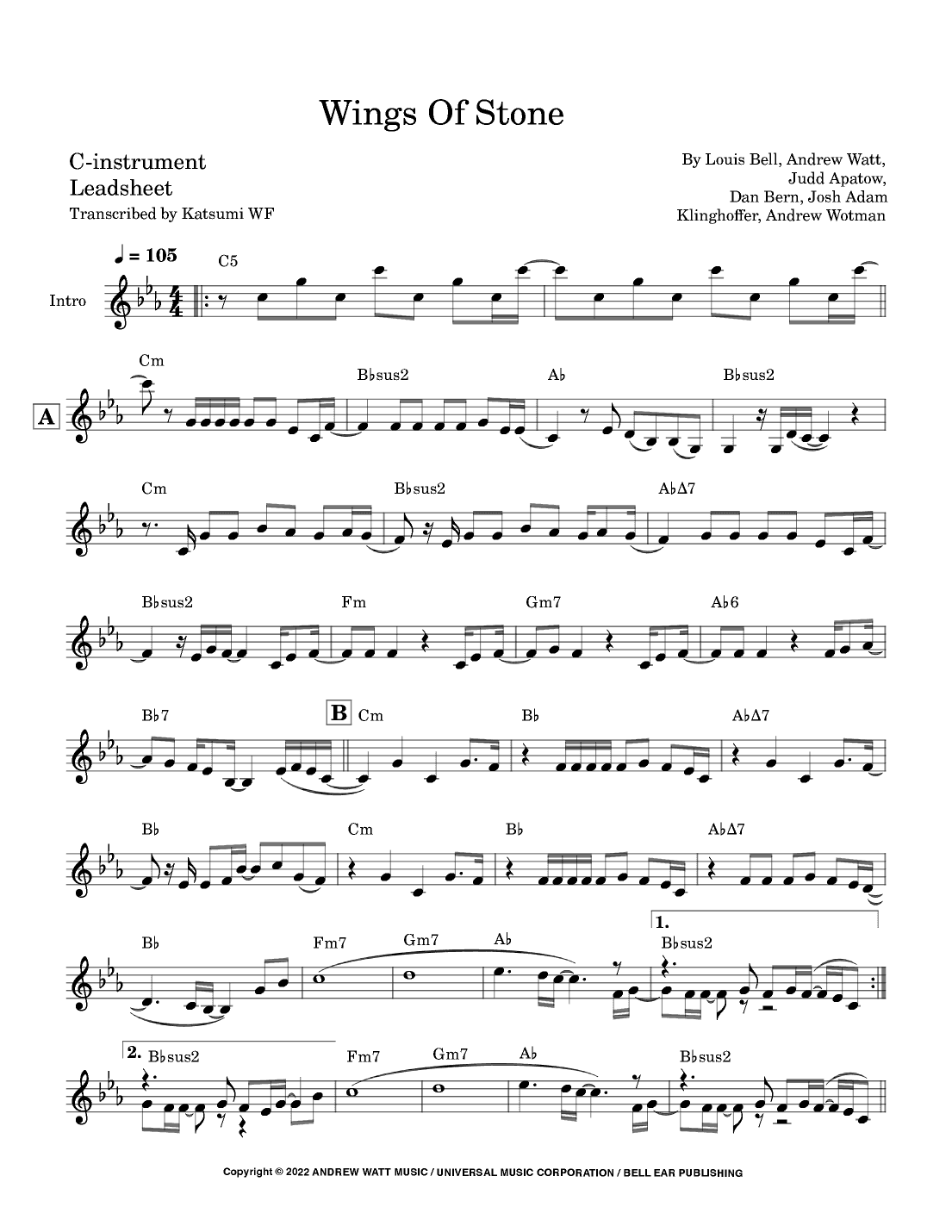 Wings Of Stone (arr. Katsumi WF)