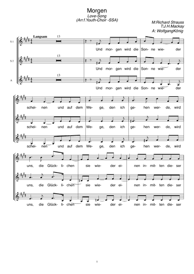 Morgen (arr. Wolfgang König)
